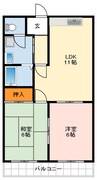 南海高野線/滝谷駅 徒歩13分 1階 築30年 2LDKの間取り