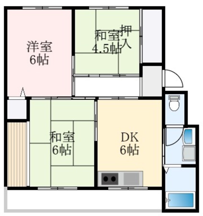 間取図 南海高野線/北野田駅 徒歩18分 3階 築56年