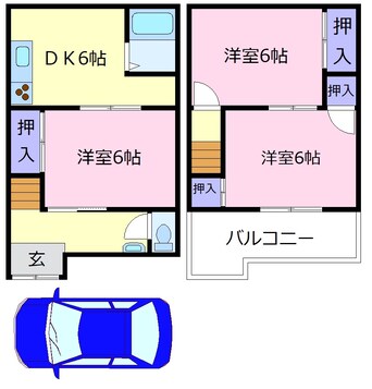 間取図 南海高野線/初芝駅 徒歩10分 1-2階 築52年