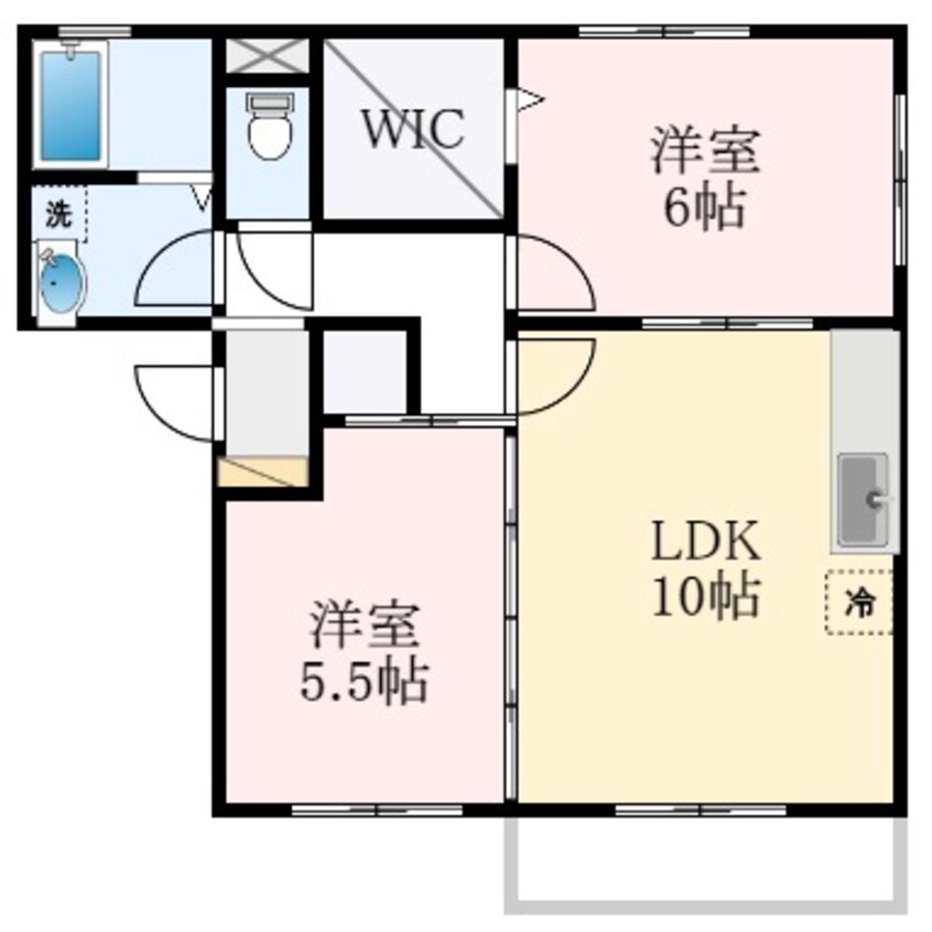 間取図 グリーンコート初芝D