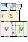 インサイドヒル 2DKの間取り