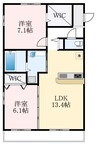 ディイゾラ北野田 2LDKの間取り