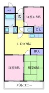 茱萸木壱番館 3LDKの間取り