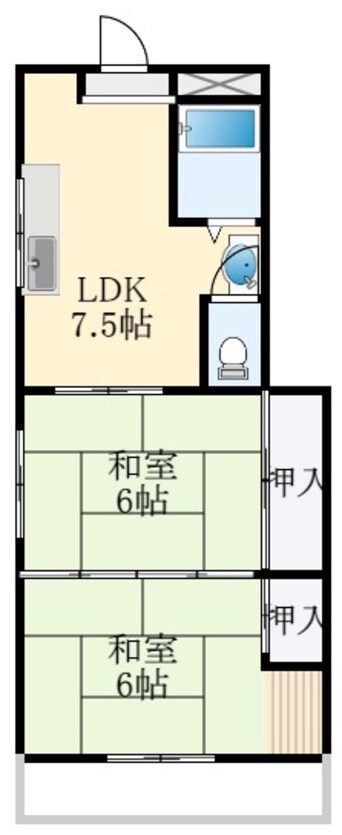 間取図 南海高野線/萩原天神駅 徒歩23分 2階 築47年