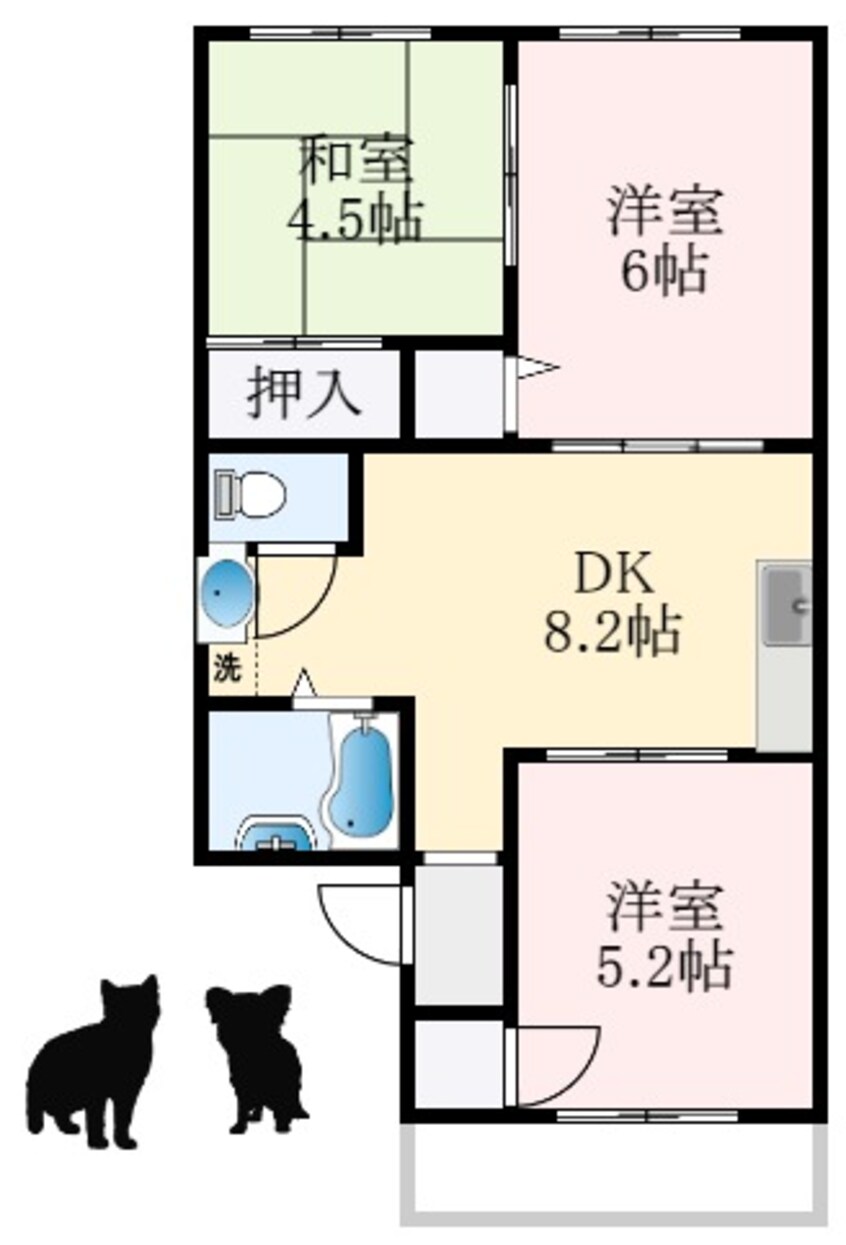 間取図 南海高野線/大阪狭山市駅 徒歩12分 2階 築36年