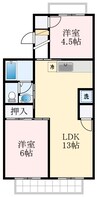 セジュール七観 2LDKの間取り