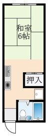 青葉荘 1Rの間取り