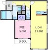 ALEGRIA北野田 1LDKの間取り