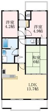 南海高野線/北野田駅 徒歩7分 10階 築36年 3LDKの間取り