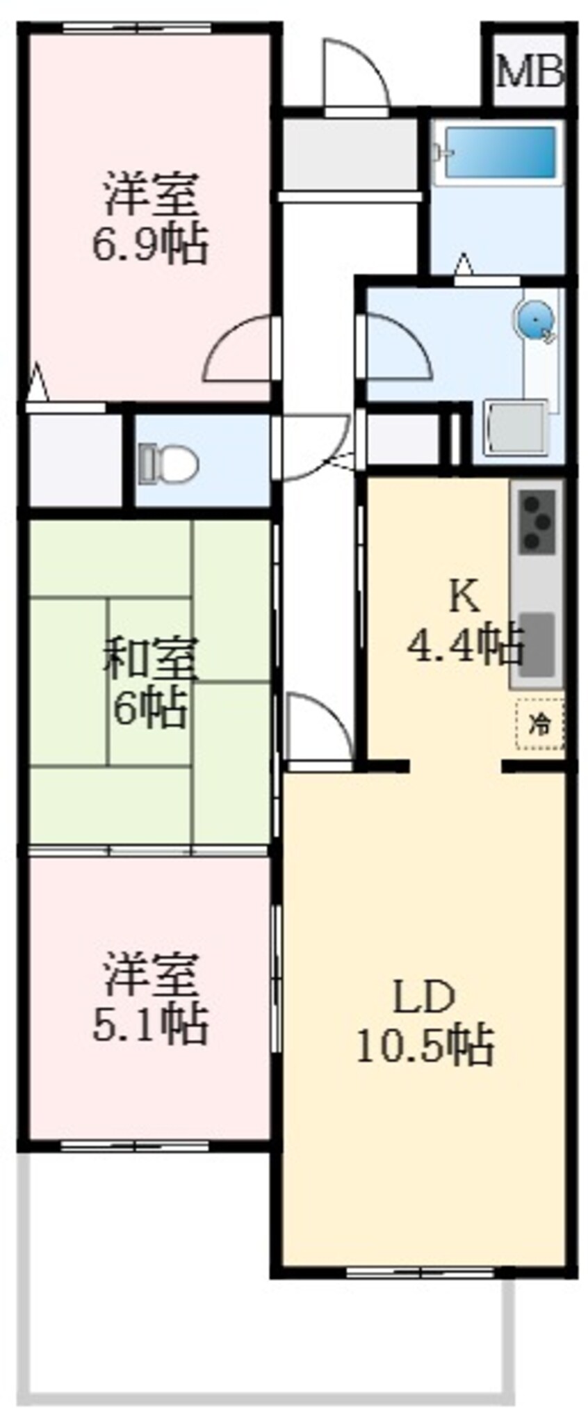 間取図 ガーデンシティーコープ金剛東5棟