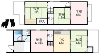 間取図 南海高野線/北野田駅 徒歩10分 1-2階 築47年