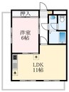 第2山内マンション 1LDKの間取り