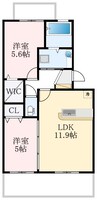 ファミリア金剛 2LDKの間取り