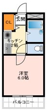 T-SYA白鷺コート 1Kの間取り