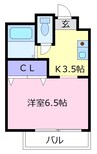 プレアール八田北町 1Kの間取り