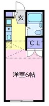 シャンブル西野 1Kの間取り