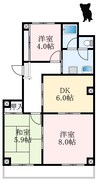 グレースコート青葉丘 3DKの間取り