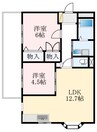 アンジュメゾン 2LDKの間取り