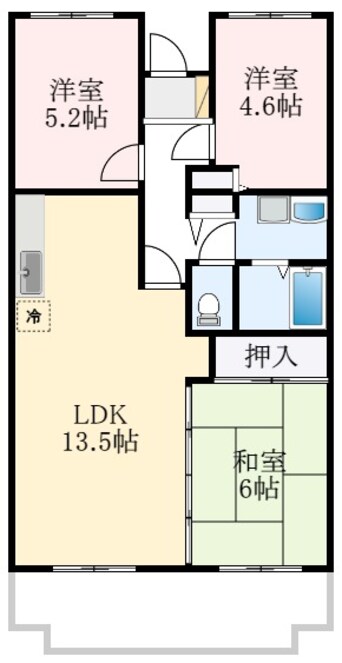 間取図 泉北高速鉄道/泉ケ丘駅 徒歩15分 5階 築29年