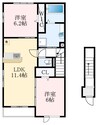 泉北高速鉄道/泉ケ丘駅 徒歩20分 2階 築10年 2LDKの間取り