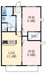 ジョイ初芝荘園 2LDKの間取り