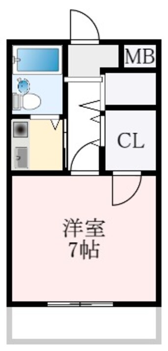 間取図 新栄プロパティー北野田Ⅰ