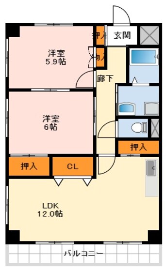 間取図 泉北高速鉄道/深井駅 徒歩20分 1階 築27年