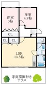 エステートⅢ 2LDKの間取り