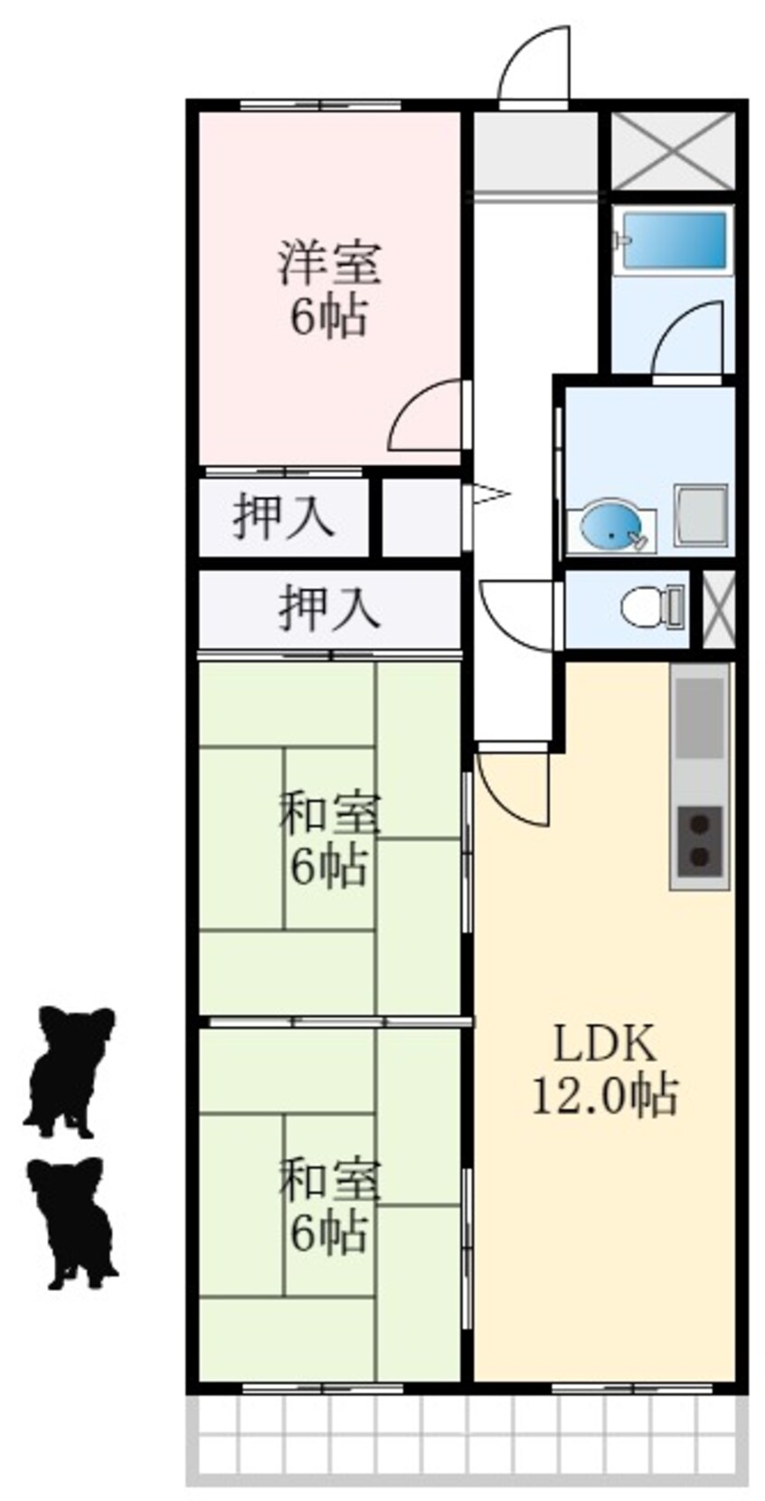 間取図 泉北高速鉄道/深井駅 徒歩13分 2階 築33年