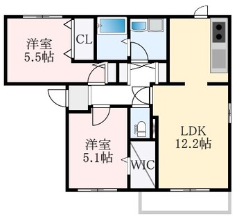 間取図 カーサミーアⅡ B棟