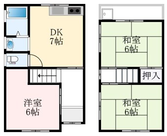 間取図 阪和線・羽衣線/上野芝駅 徒歩18分 築48年