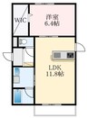 ShaMaison遊源 1LDKの間取り