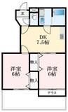 コスモスB 2DKの間取り