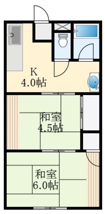 間取図 泉北高速鉄道/深井駅 徒歩20分 1階 築47年