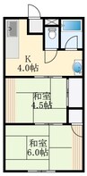 泉北高速鉄道/深井駅 徒歩20分 1階 築47年 2Kの間取り