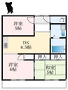 藤原第二マンション 3DKの間取り