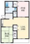 竹城台ハイツＥ棟 2LDKの間取り