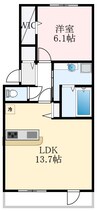 カーサ高善A棟 1LDKの間取り