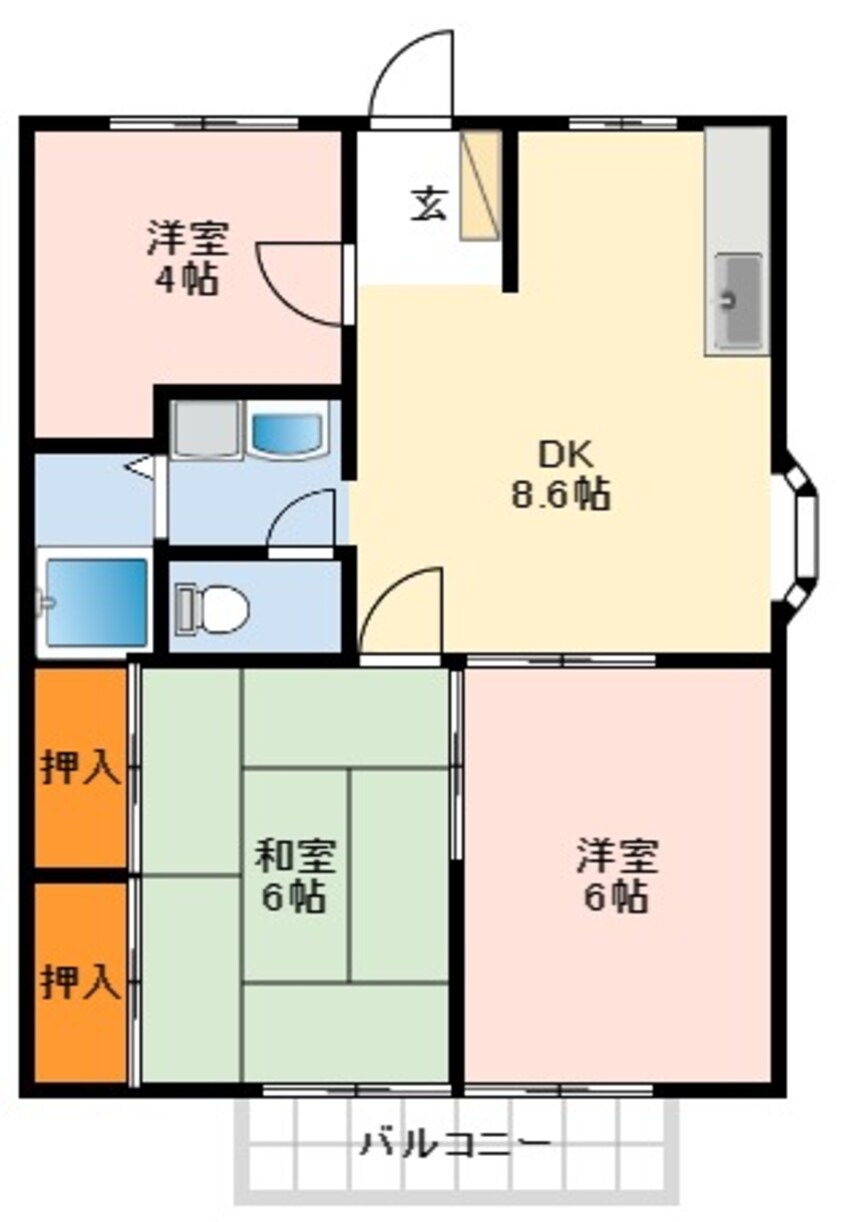 間取図 リベラル深阪B