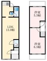 南海高野線/初芝駅 徒歩14分 1-2階 築50年 2LDKの間取り