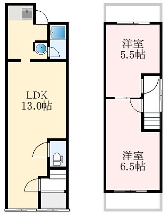 間取図 南海高野線/初芝駅 徒歩14分 1-2階 築50年