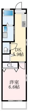 近鉄長野線/富田林駅 徒歩38分 1階 築22年 1DKの間取り