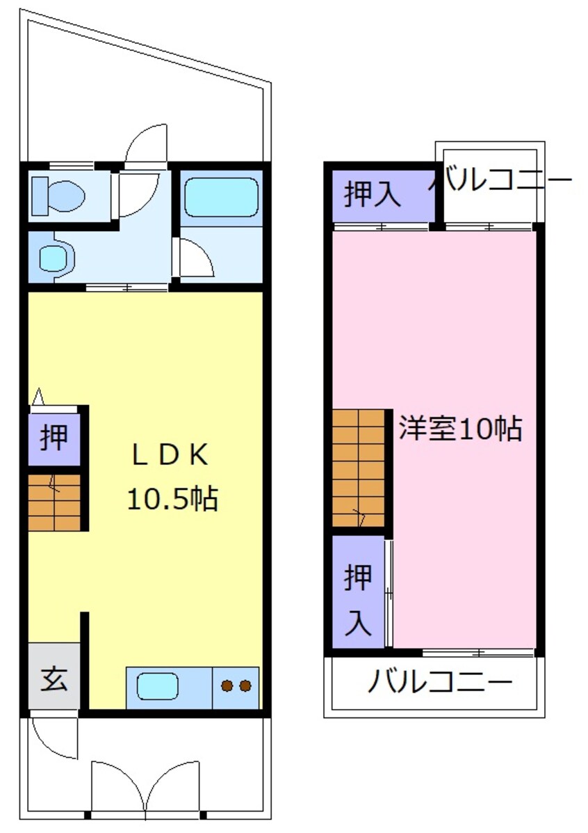 間取図 南海高野線/北野田駅 徒歩20分 1-2階 築49年