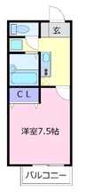 プレジールエクセレント 1Kの間取り