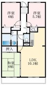 ノイ初芝 3LDKの間取り