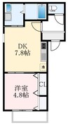 フジパレス堺白鷺Ⅱ番館 1DKの間取り