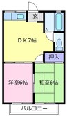 エトワール住吉 2DKの間取り