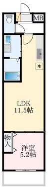 Ｇlanz深井 1LDKの間取り