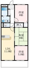 ウエストコート 3LDKの間取り