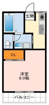 ラフォーレ金剛 1Kの間取り